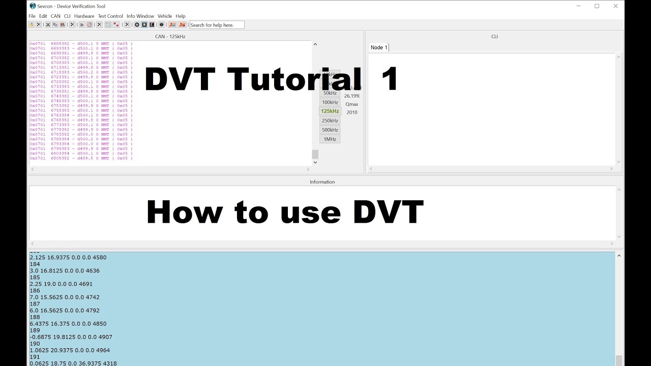 How to use Sevcon DVT software