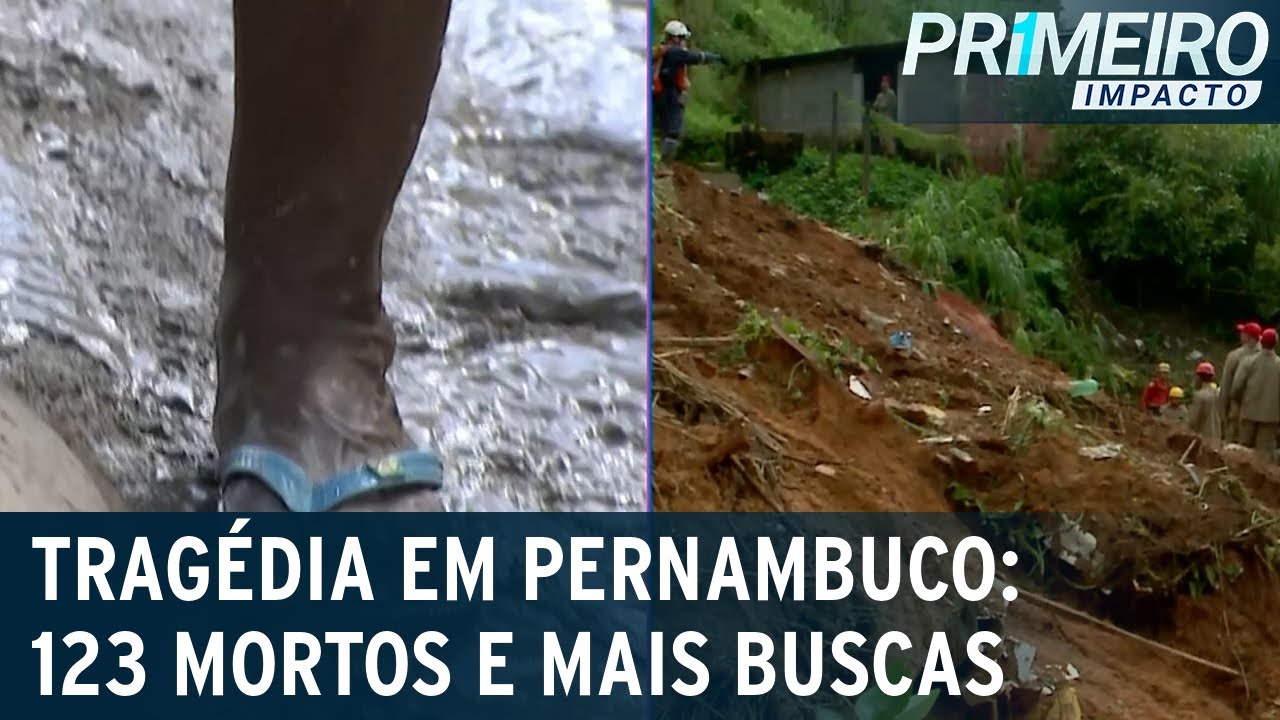 Número de mortes pelas chuvas em Pernambuco sobe para 123 | Primeiro Impacto (02/06/22)