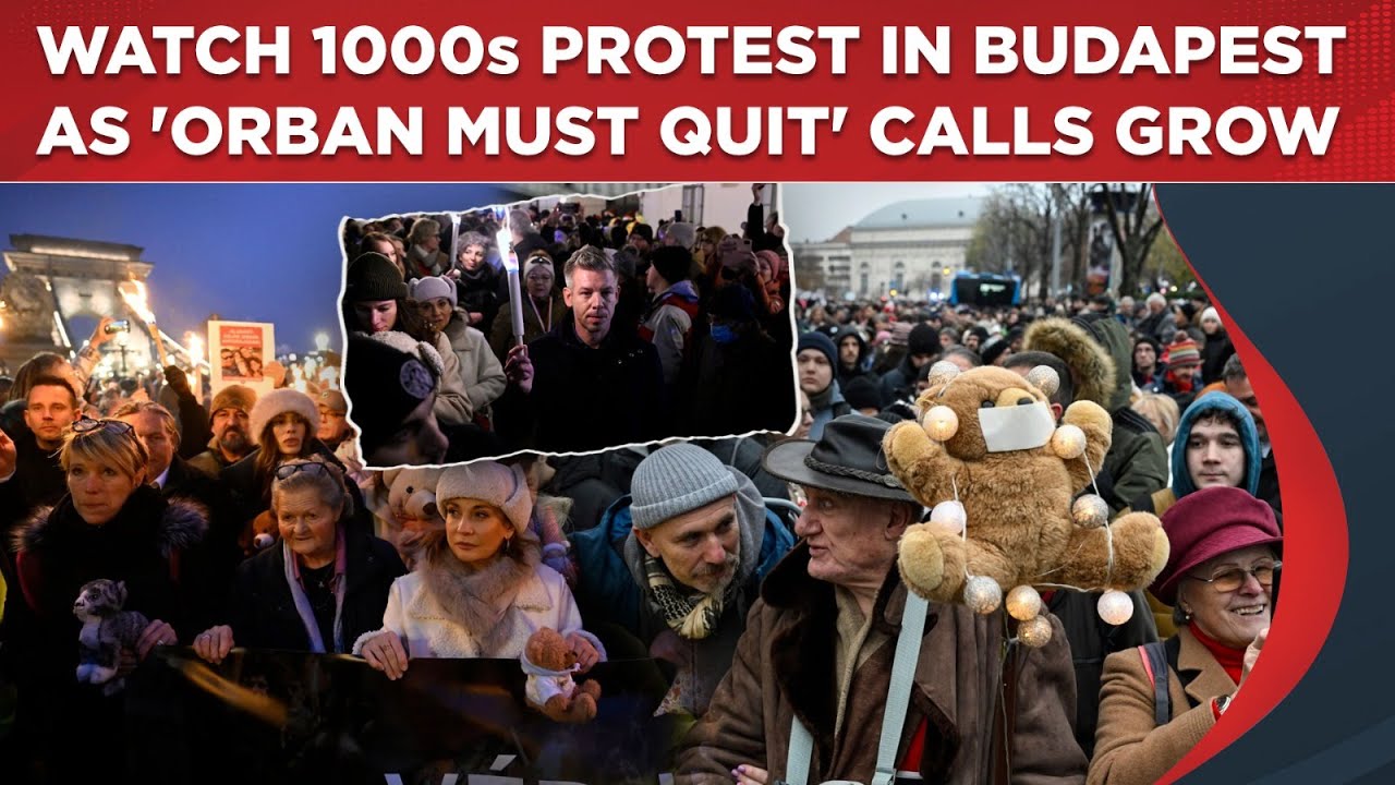 Budapest Protest: 1000s March Through Hungary Capital, Light Torches & Climb Towards Orban's Offices