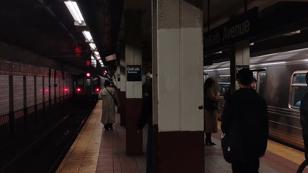R68A #5167 (N) + R160 #9734 (R) + R68A #5009 (B) at DeKalb Avenue 