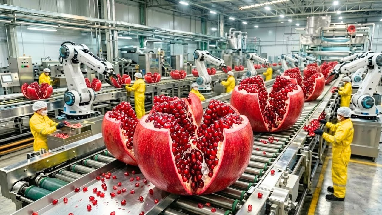 Inside a Modern Pomegranate Factory: From Fresh Pomegranates to Premium Juice (Full Process)