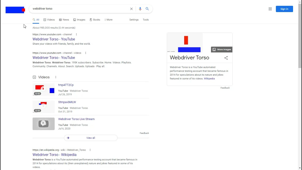 Webdriver Torso - Google Easter Egg