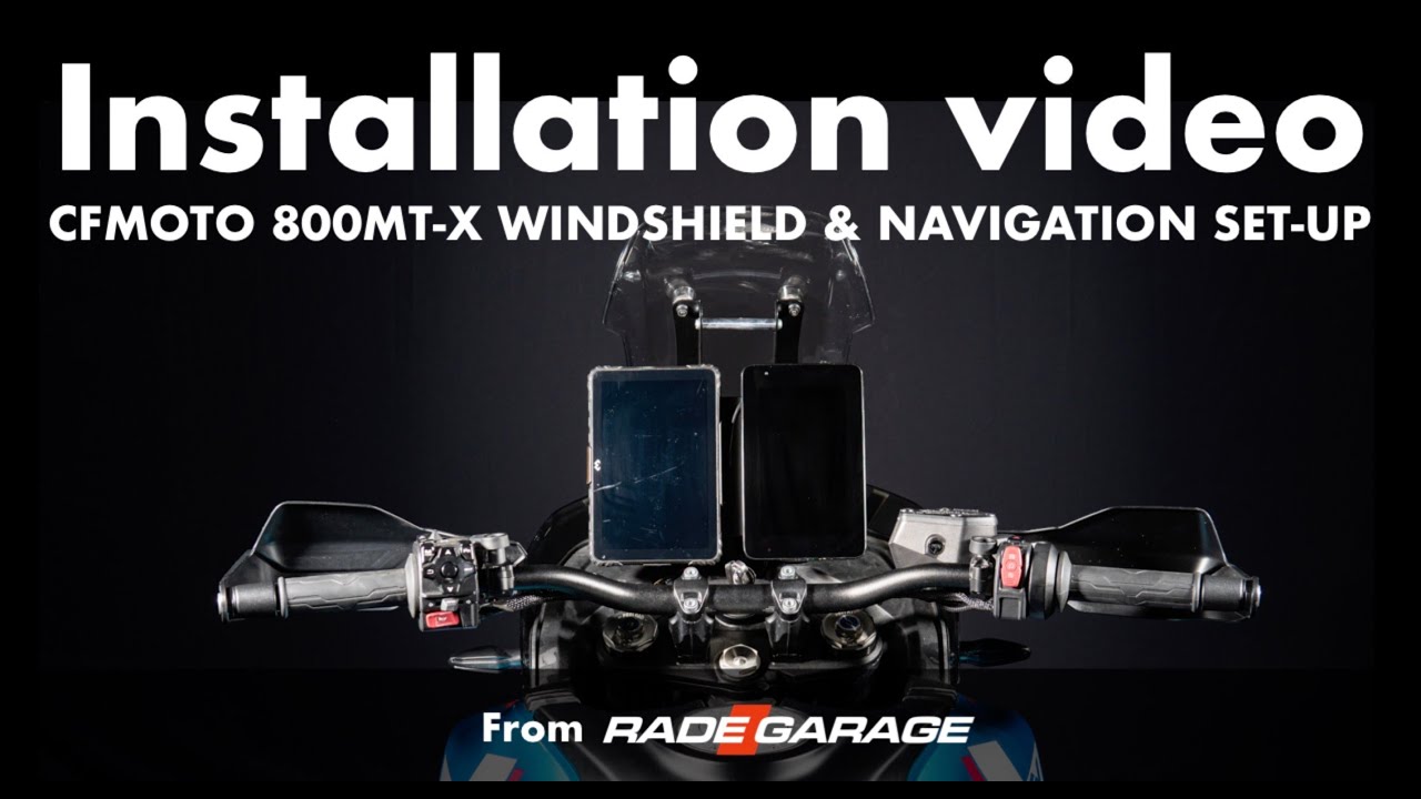 CFMOTO 800 MT-X Navigation and windshield set-up Installation video by RADE/GARAGE