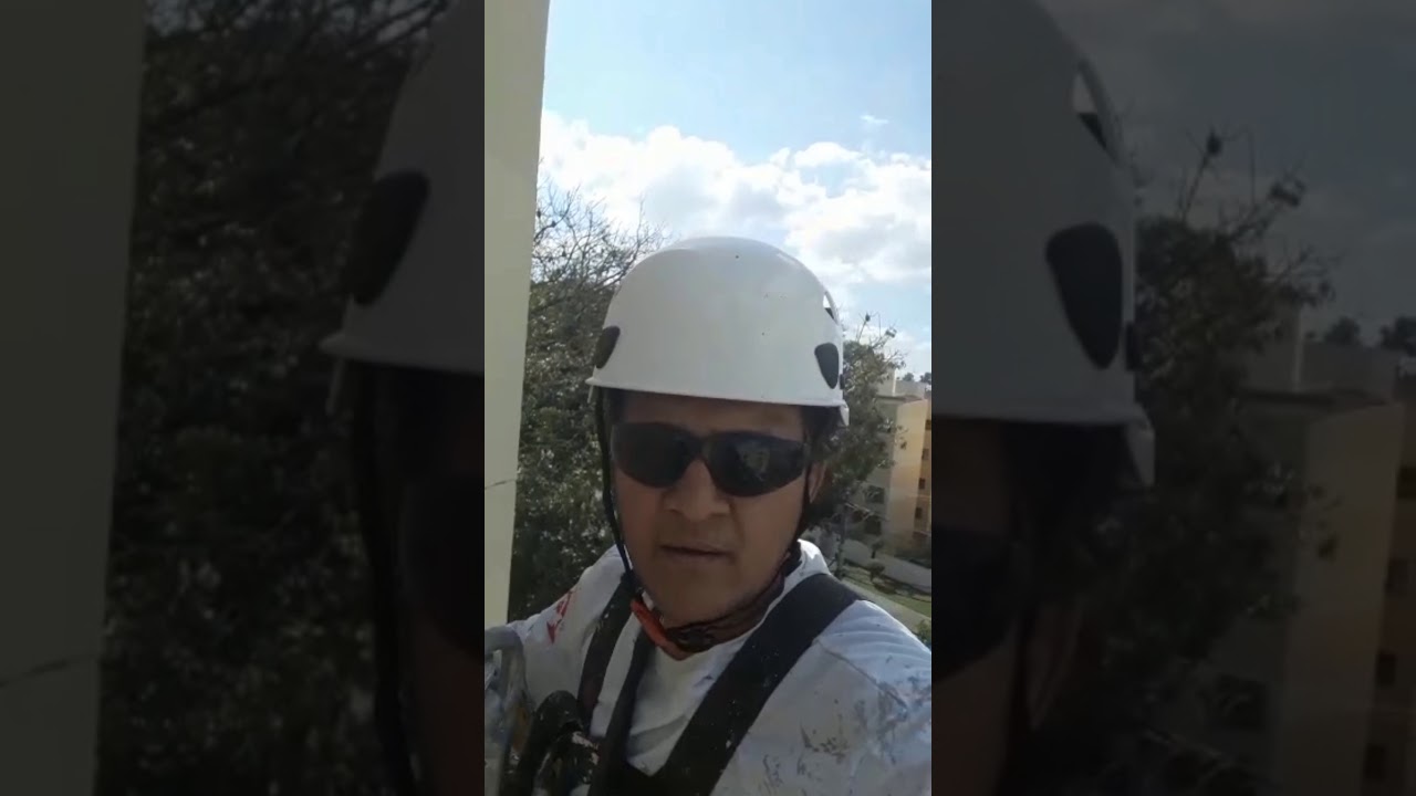 Tratamento de trincas na fachada do prédio.