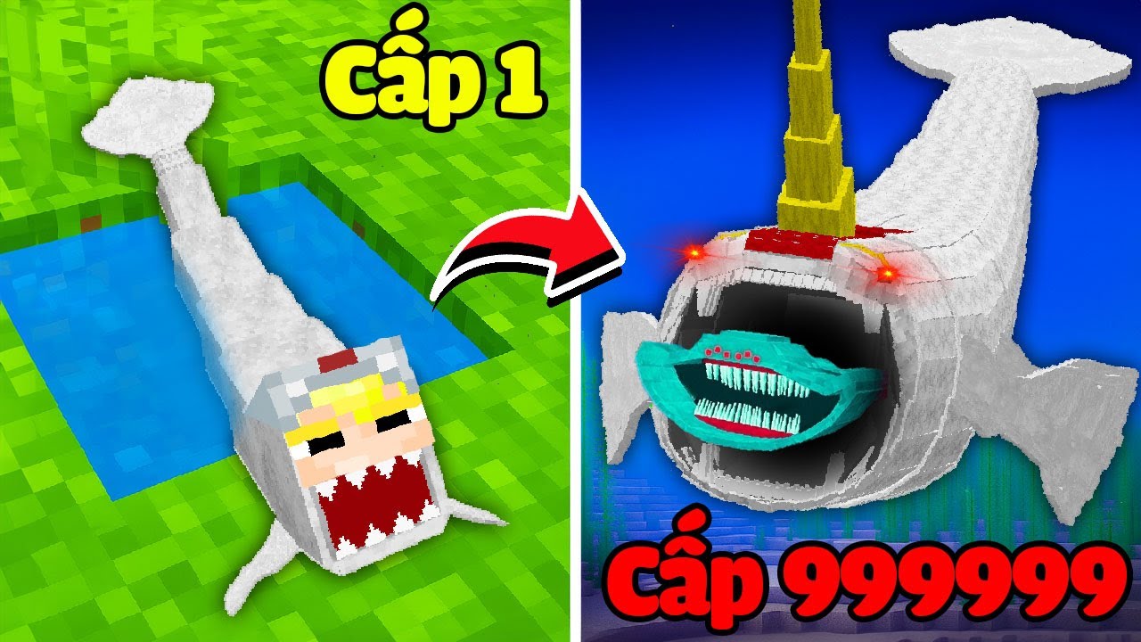 Tô Gà Trở Thành Thủy Quái Cấp 1 Tới Cấp 99999 Trong Minecraft!