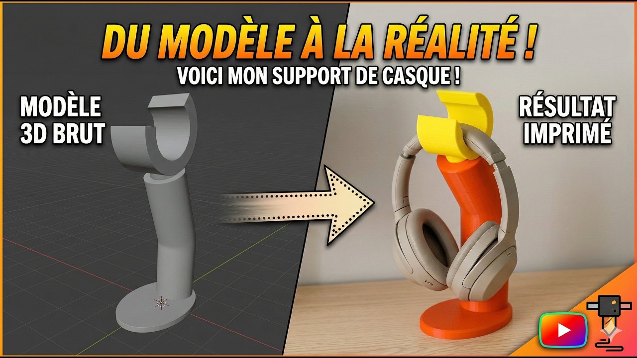 De Blender à l'Imprimante 3D : Le Bras LEGO porte-casque !