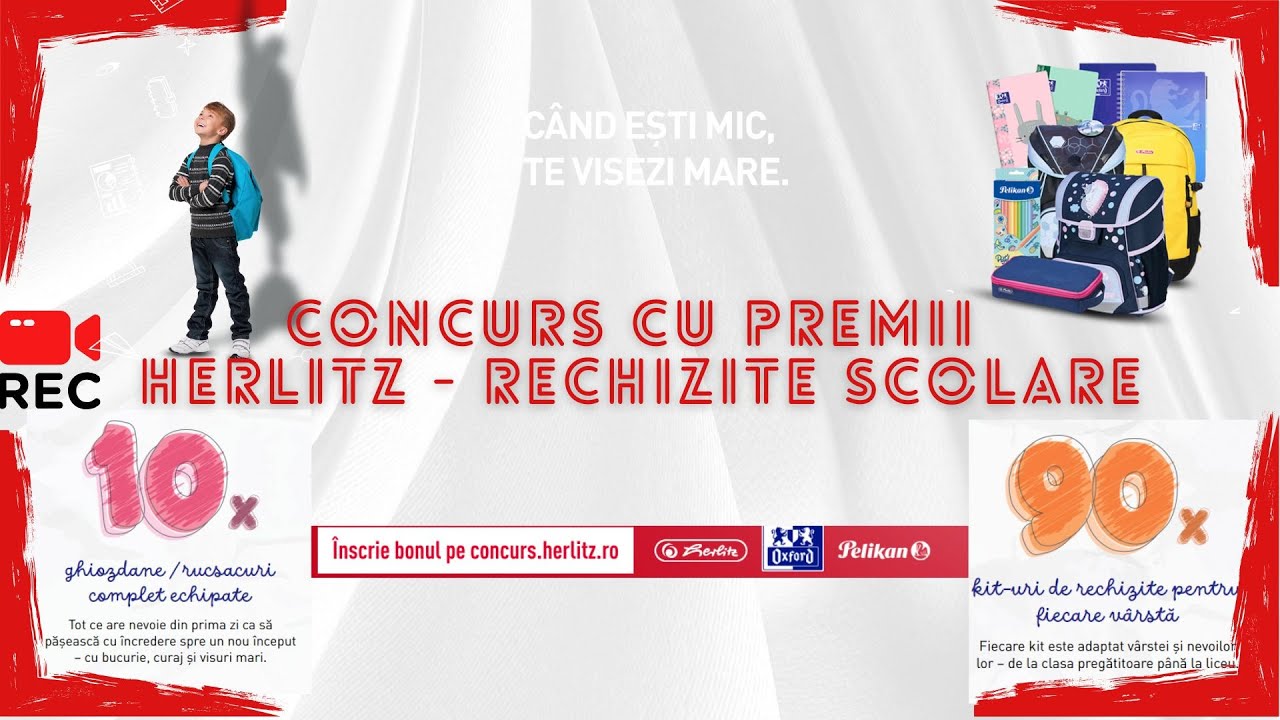 Concurs cu premii rechizite și ghiozdane: cumpără Herlitz, Oxford, Pelikan, Tiger Family și câștigă!