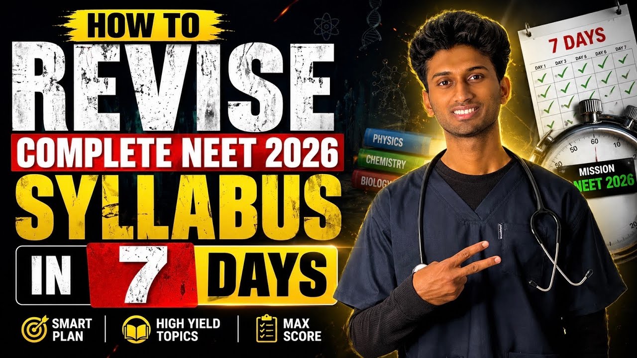 Last 7 Days Left For NEET 2026 🚨 How to Revise Complete Syllabus | Score 650+ In NEET