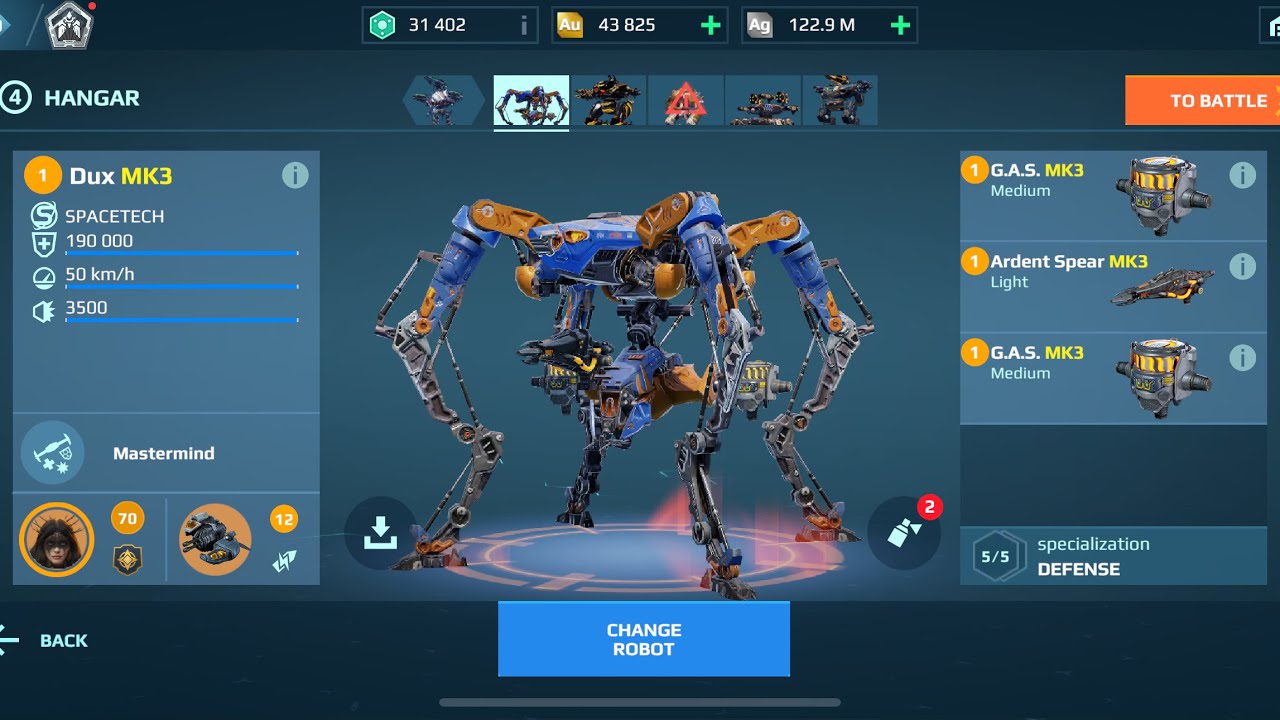 Dux unlimited Shield | MK3 G.A.S | War Robots Gameplay