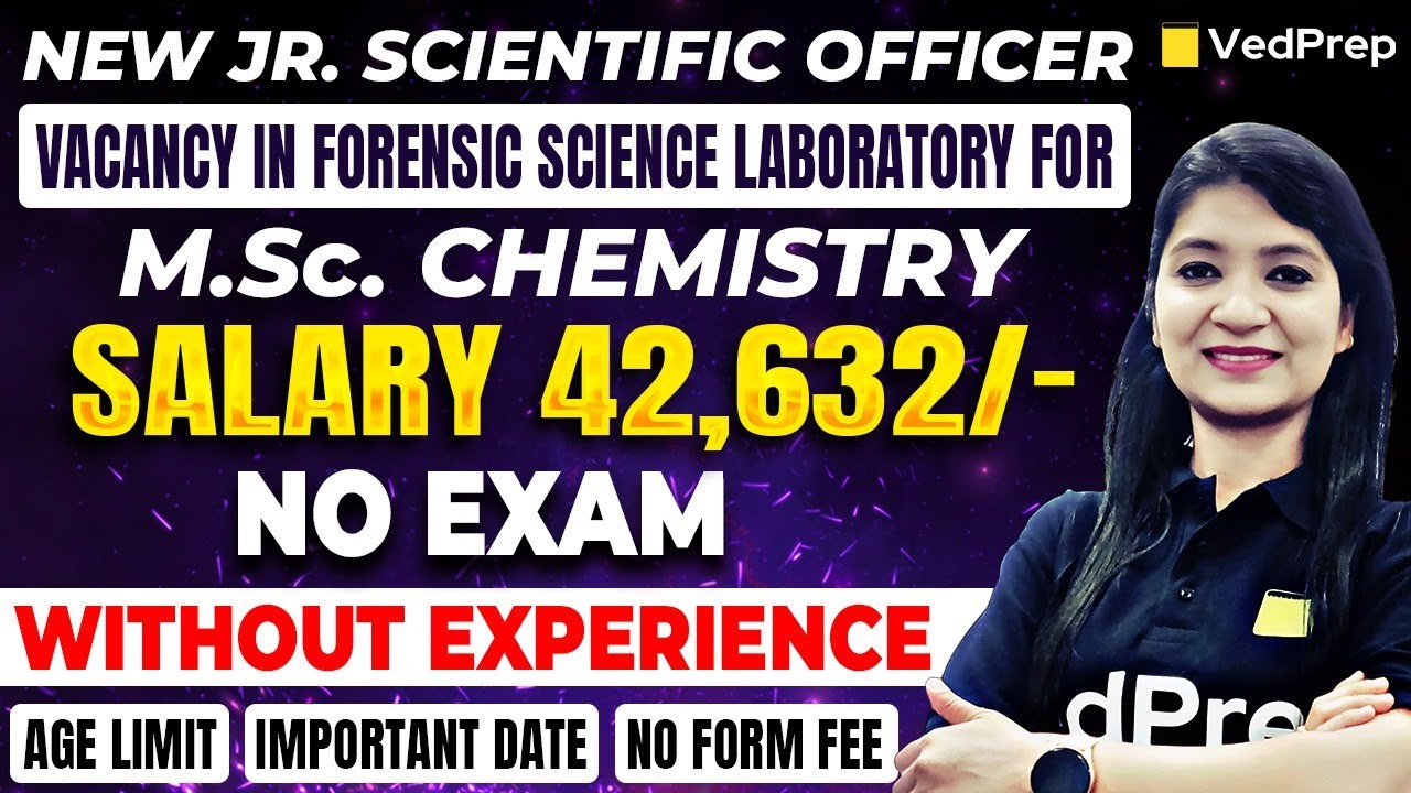 New Jr Scientific Officer Vacancy 2025 | ₹42,632 Salary | No Exam Needed | MSc Chemistry Govt Job
