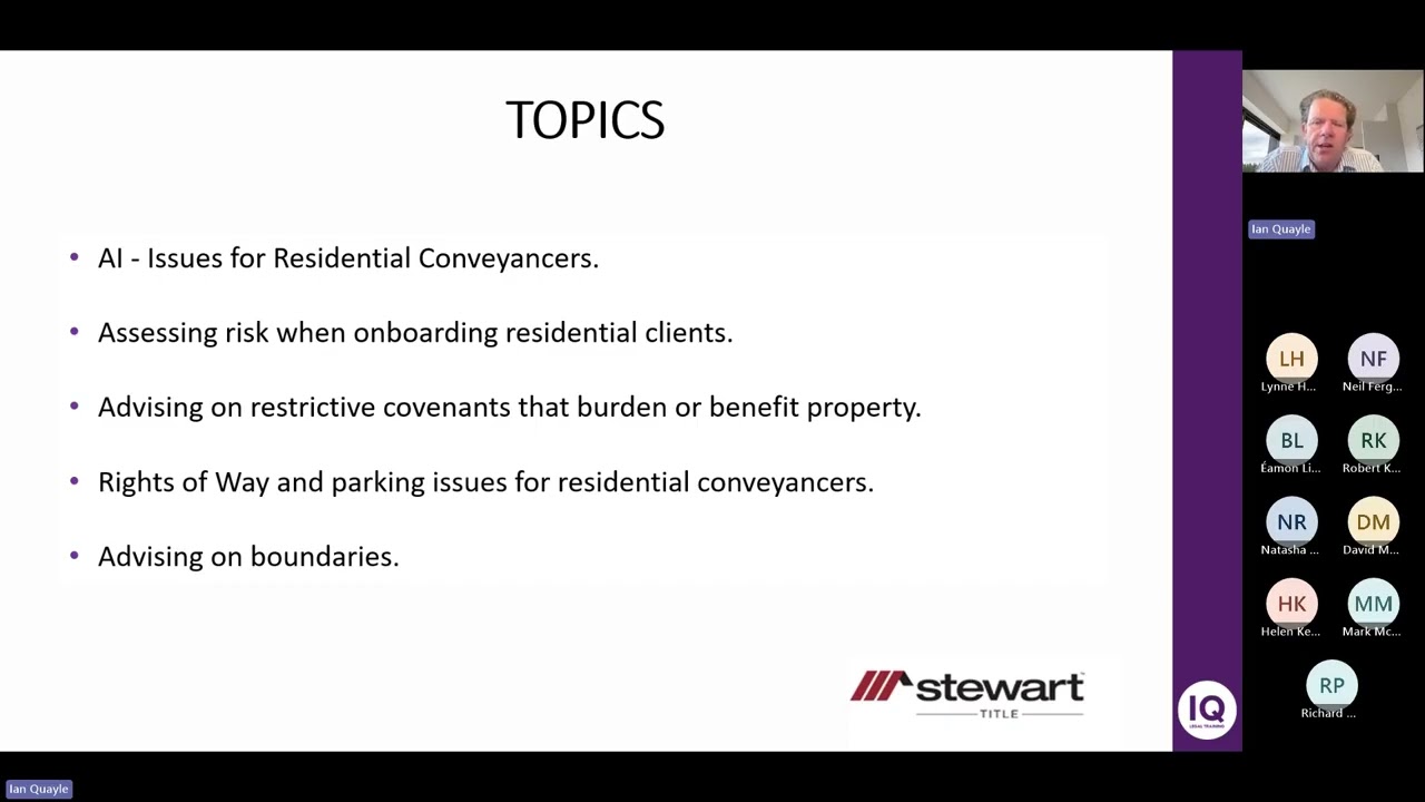 Stewart Title - Residential Property Forum with Ian Quayle - Northern Ireland October 2025