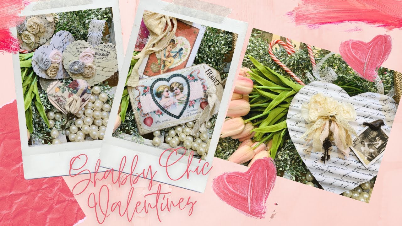 6 SHABBY CHIC VICTORIAN STYLE VALENTINES IDEAS & DECOR! EASY DIY COFFEE FILTER & FABRIC ROSETTES