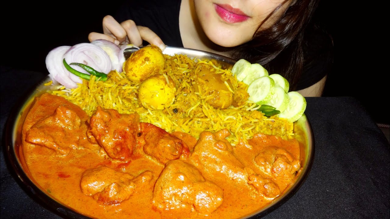 Eating Egg Biriyani || Chicken Tikka Butter Masala || ASMR || Eating Show || Homemade || No Talking