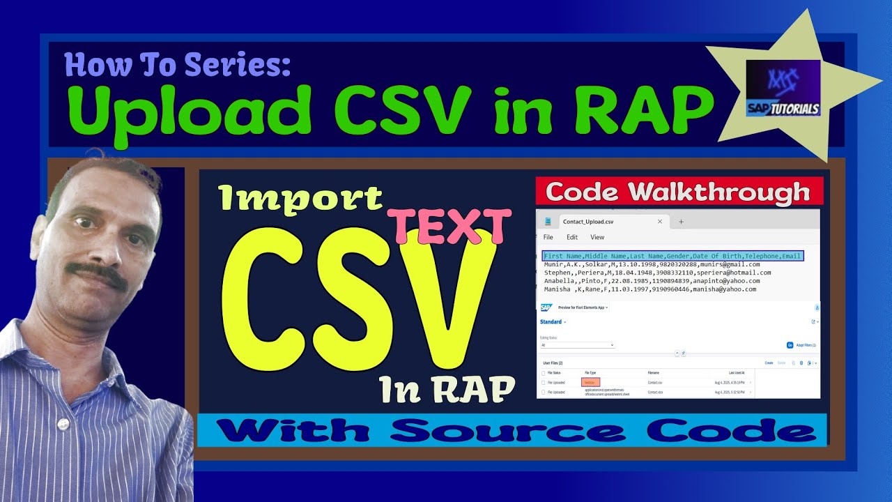 Tutorial: Upload CSV/Text File in RAP