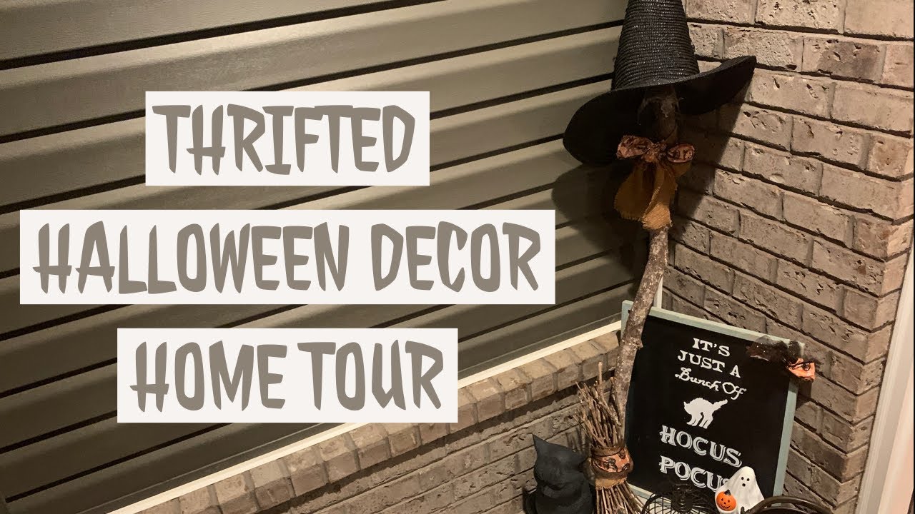 Vintage Halloween Decor HOME TOUR | Thrifted Halloween Decorations from Yard Sales & Garage Sales!