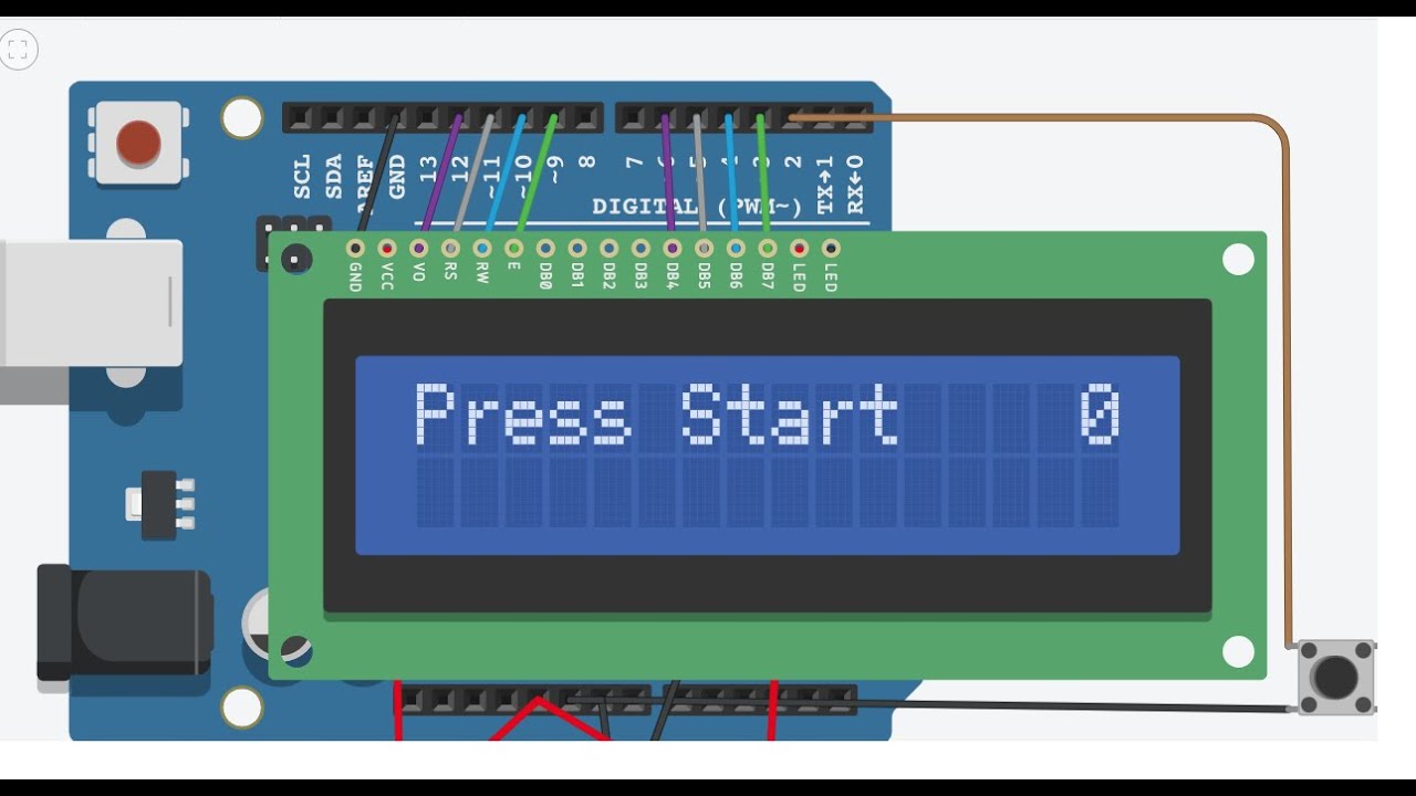 Arduino Game with 16x2 LCD on Tinkercad #arduino #tinkercad #lcd #robot