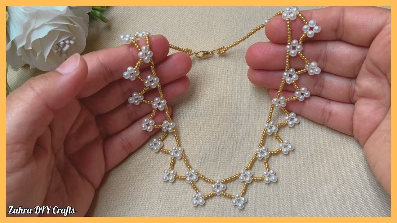 How to Make Beaded Necklace with Seed Beads Easy Simple Beading Tutorial