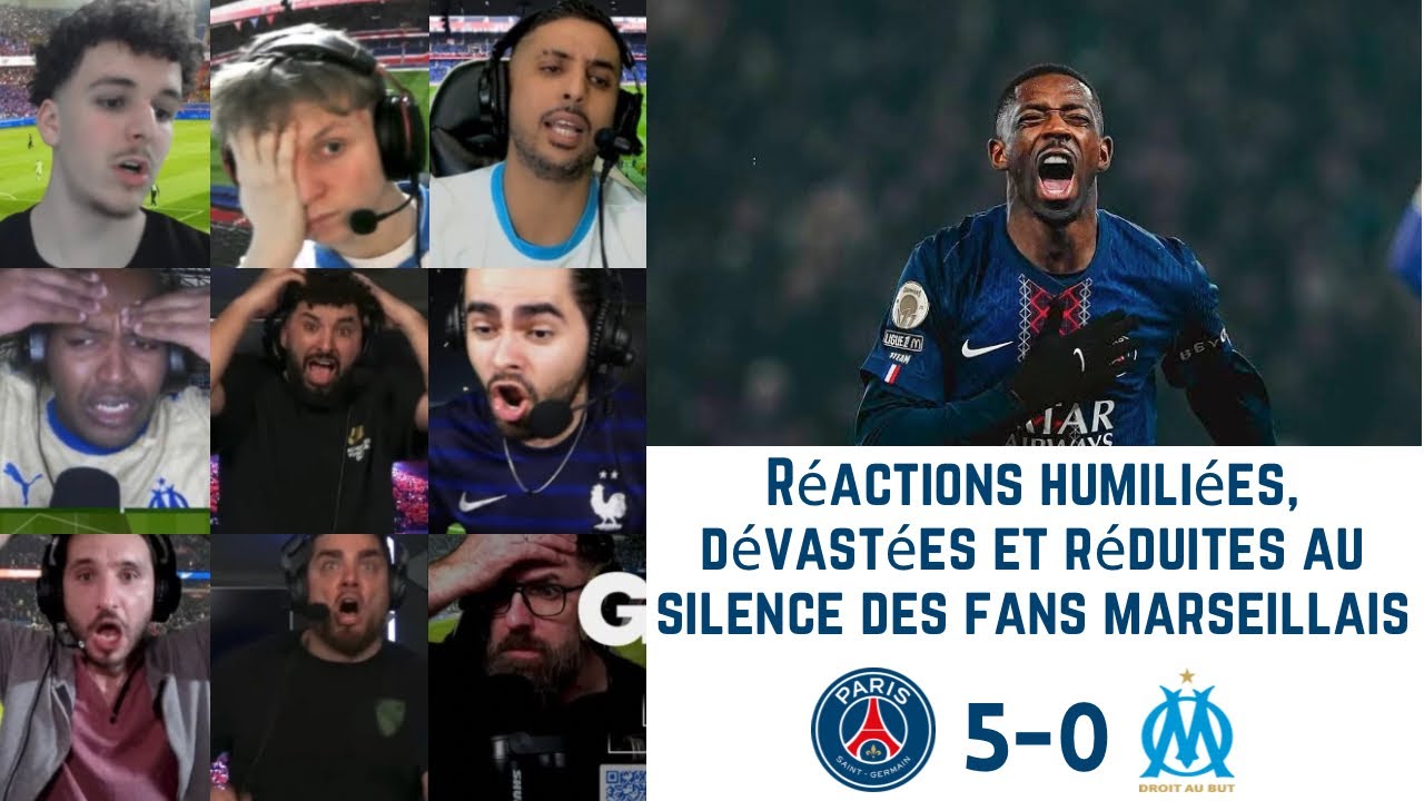 Réactions humiliées et réduites au silence des fans marseillais après PSG 5-0 OM | L1 J21