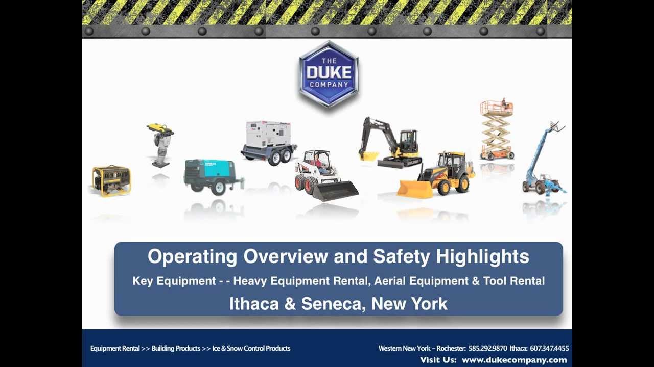 Ithaca NY - Top 9 Construction Equipment Rental Items - Operating and Safety Highlights
