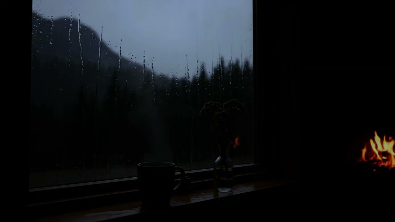 Heavy Night Rain by the Window 🌧️ | Dim Bedroom for Deep Relaxation & Sleep