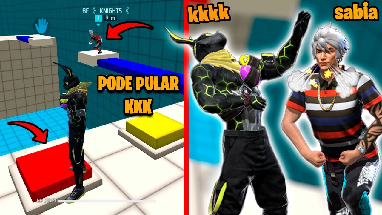 JOGAMOS PARKOUR EM EQUIPE COM PUZZLE E TROLLEI MEU COLEGA NO FREE FIRE