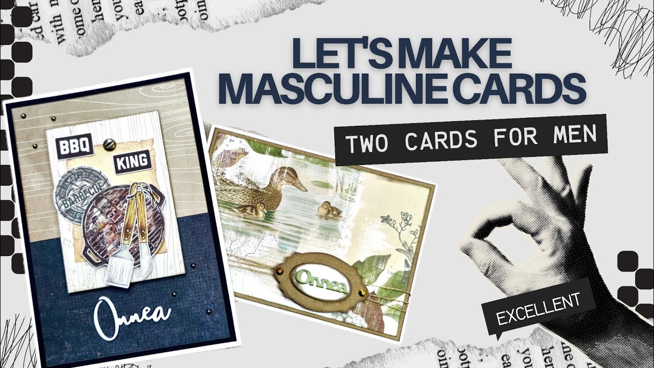 Masculine cards - making two different cards for men