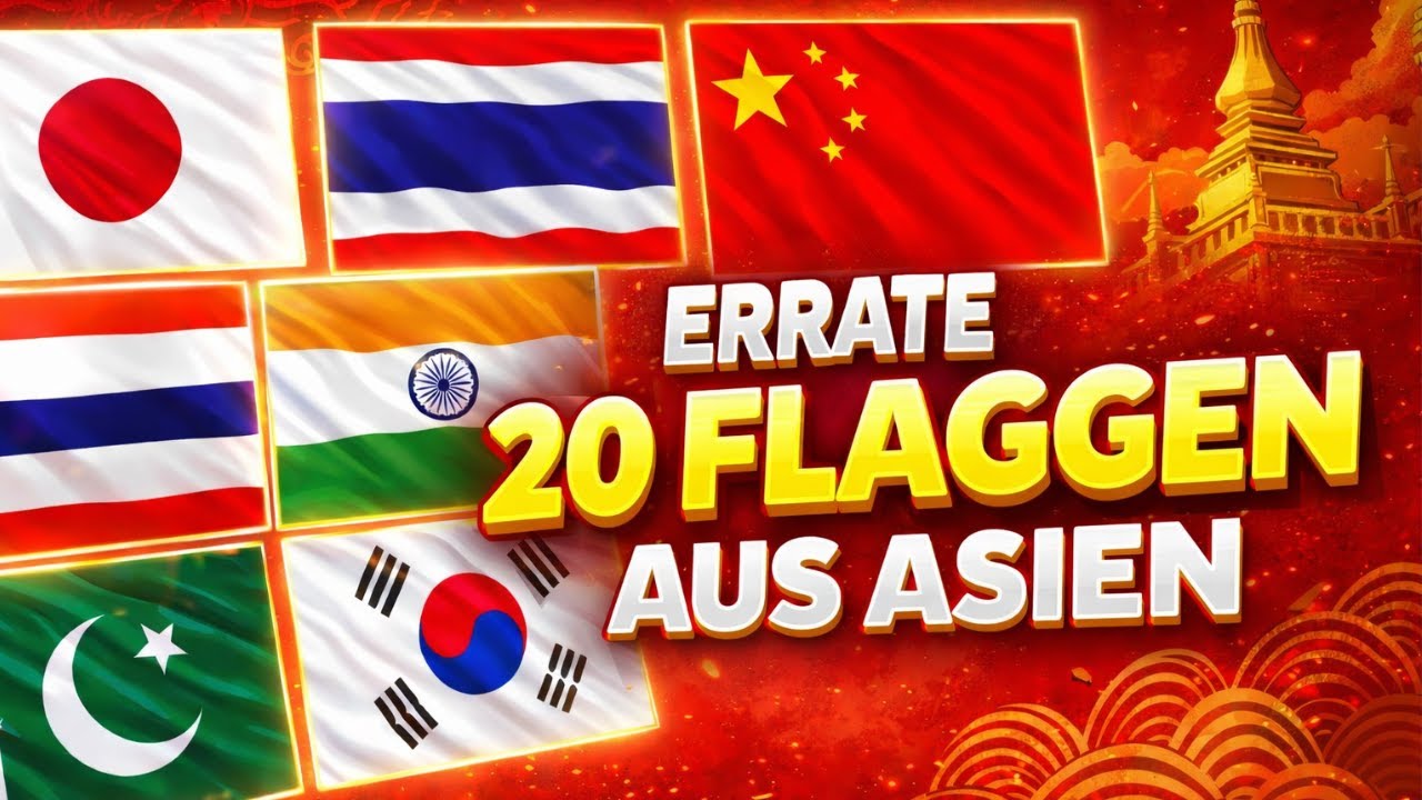 Errate 20 Flaggen aus Asien🇯🇵🇨🇳 – Wie viele kennst du wirklich?🔥
