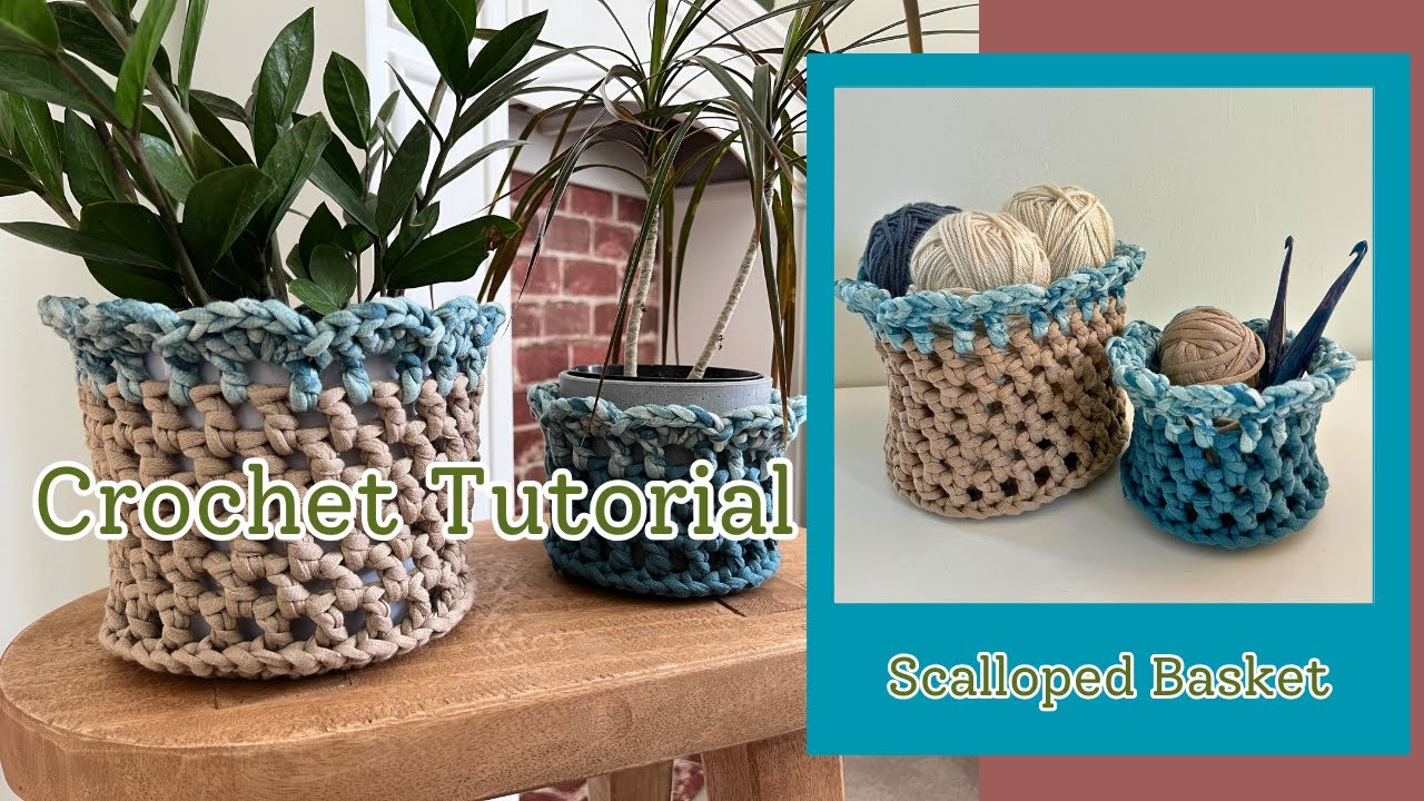 CROCHET EASY DECOR - Scalloped Basket