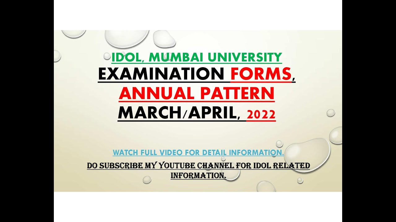 IDOL | Examination Forms | Exam Updates | Online or Offline examination | March 2022