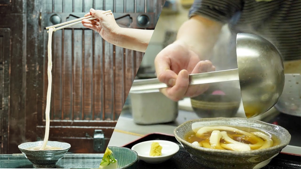 Удивительный традиционный ресторан Udon! Единственная толстая, длинная лапша Удона!