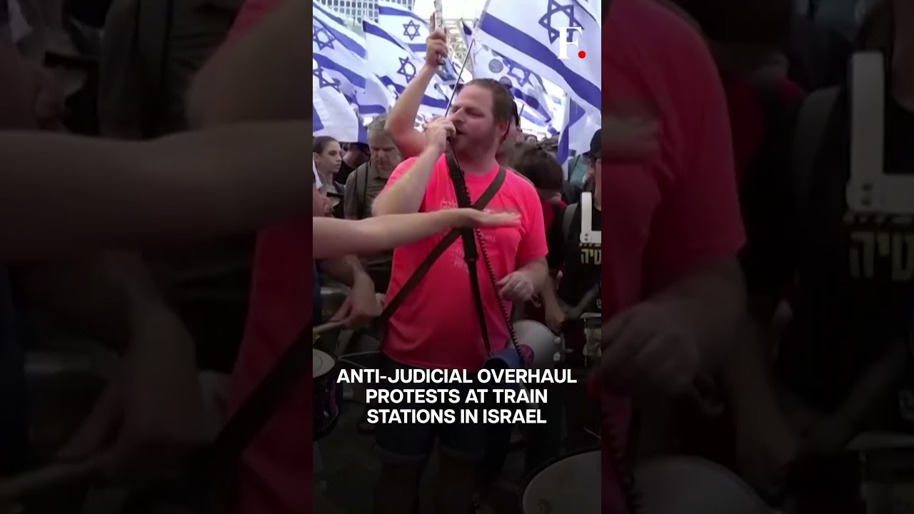 Israeli Anti-Judicial Overhaul Protesters Gather at Train Stations