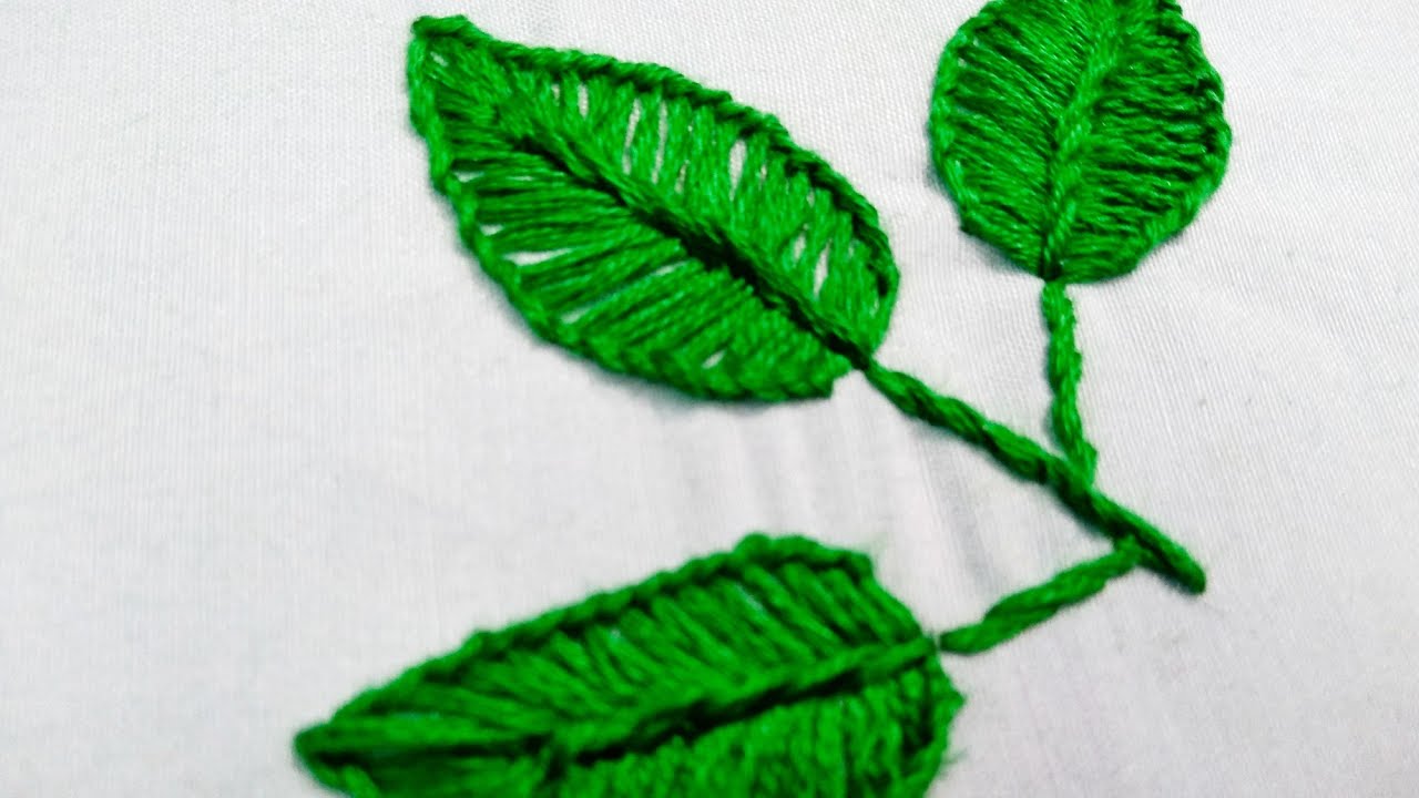 Hand Embroidery - Leaf Design Buttonhole Stitch