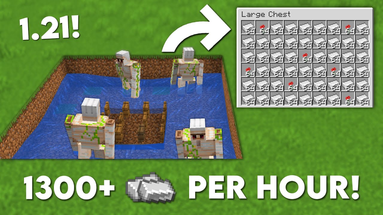 Minecraft 1.21 Easy IRON Farm Tutorial - 1300+ Per Hour!