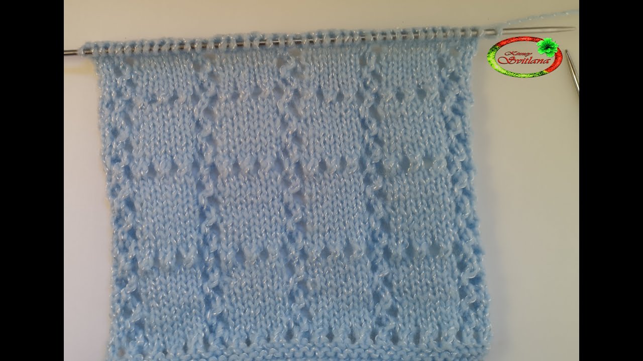 №88  Красивые  ажурные квадраты спицами   Узор для свитера или пледа   Knitting pattern