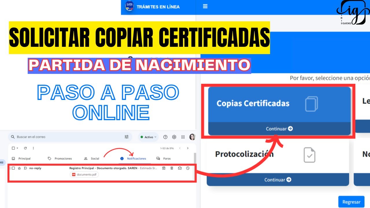 COPIAS CERTIFICADAS PARTIDA DE NACIMIENTO ONLINE Paso a Paso SIN IR AL REGISTRO? Nueva Pagina #Saren