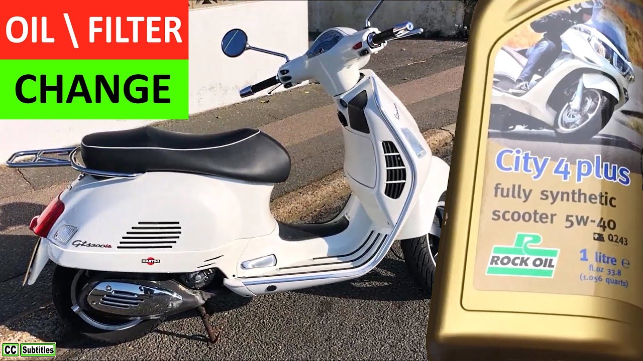 Vespa GTS 300 смена масла и замена масляного фильтра - замена масла Vespa