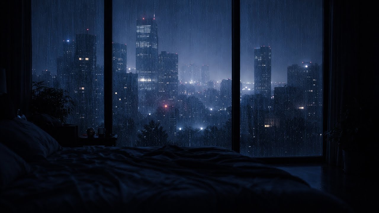 Deep Night Rain Sounds for Sleep & Relaxation | Heavy Rain Ambience for Stress Relief, Focus & Peace