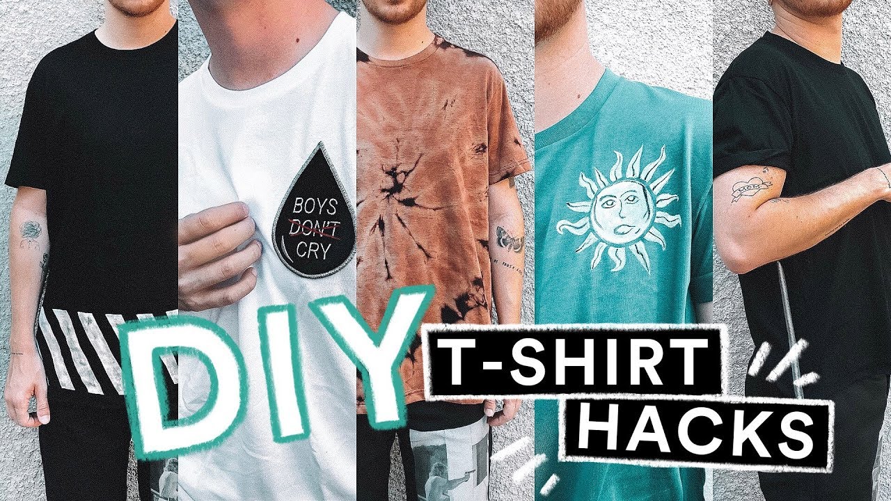 5 DIY T-SHIRT HACKS 👕Transform Your Old Shirts (NO SEW + SUPER EASY) // Imdrewscott