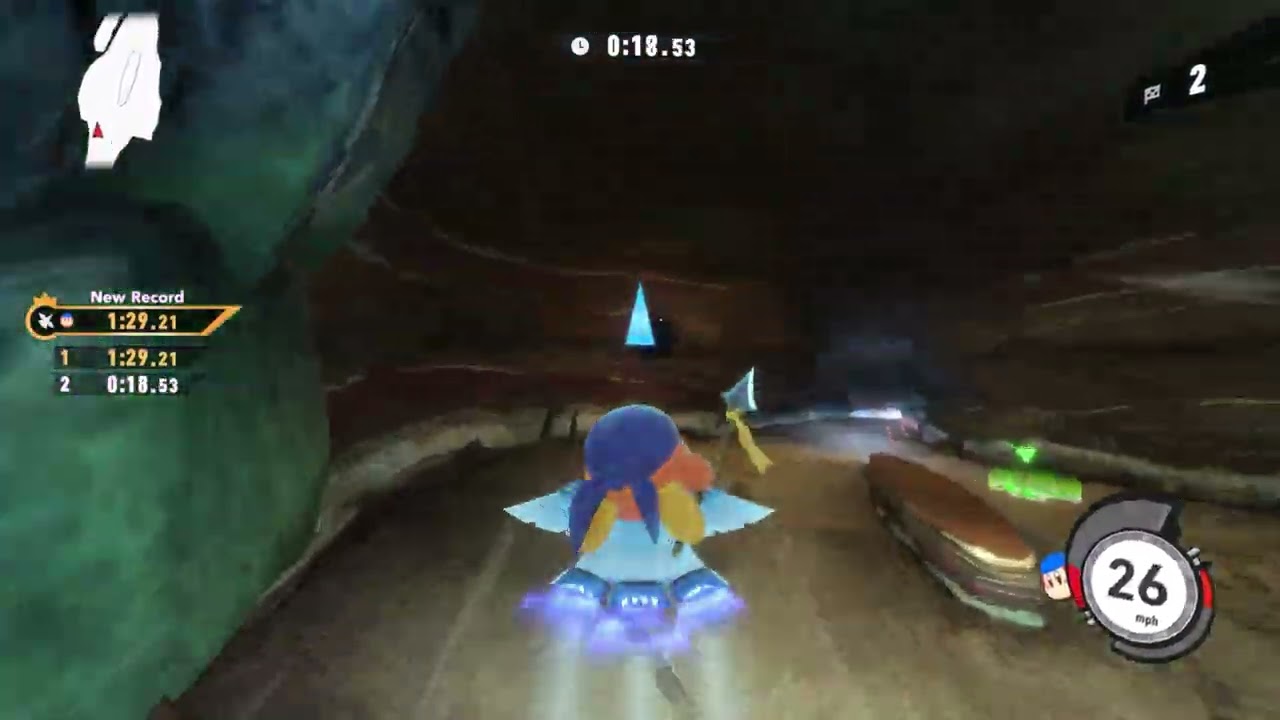 Kirby Air Riders - Air Ride Free Run: Cavernous Corners with Bandana Waddle Dee