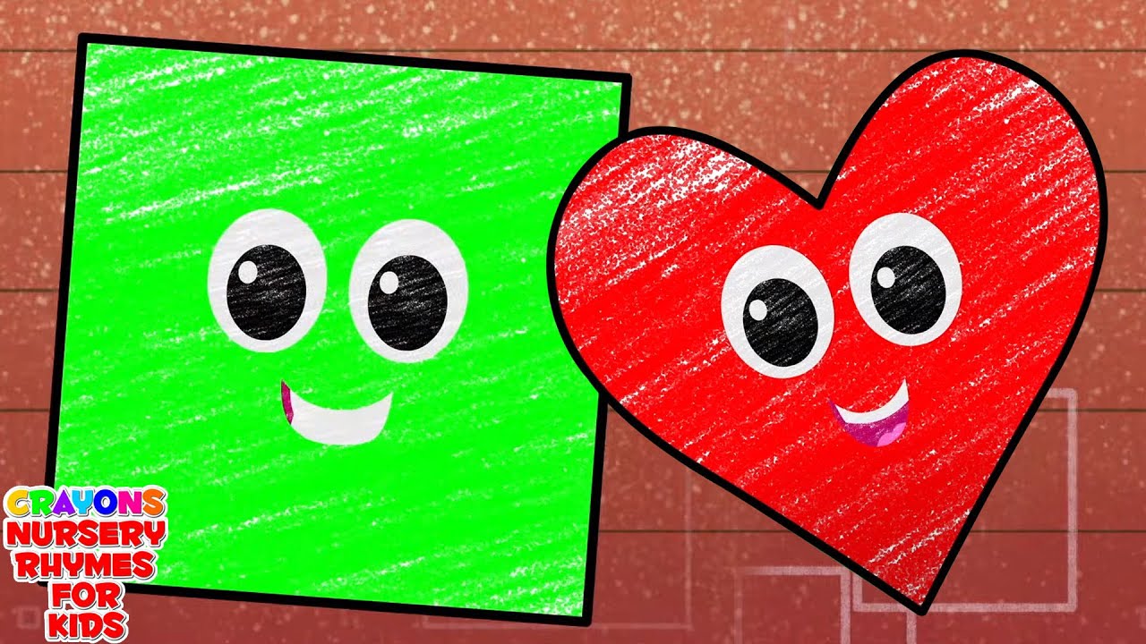 The Shapes Song | Learn Shapes For Kids | Crayons Nursery Rhymes and Baby Songs | Educational Video