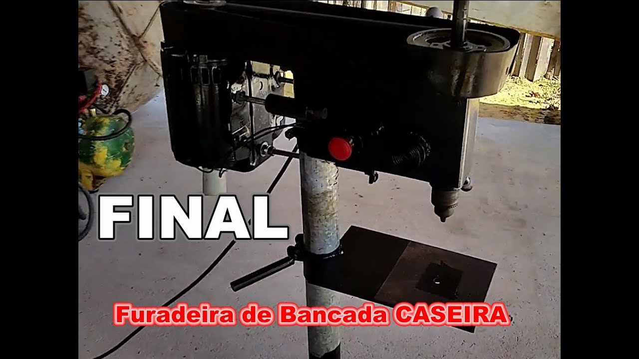 furadeira de bancada caseira  terminada e pintada