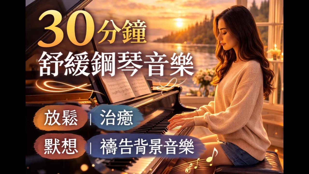 30分鐘舒緩鋼琴音樂 放鬆 治癒 默想 禱告背景音樂#輕音樂#減壓音樂#平靜音樂#背景音樂#Relaxation#Stress Relief＃Quiet Time＃Prayer& Meditation