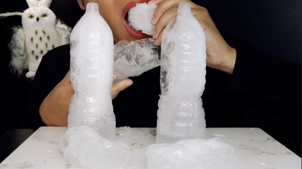 Frozen Water Bottle Ice/Ice Eating ASMR