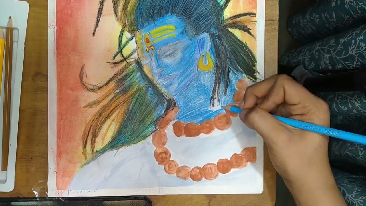 How to draw shiv ji drawing final part/ shiv ji drawing step by step for beginners 