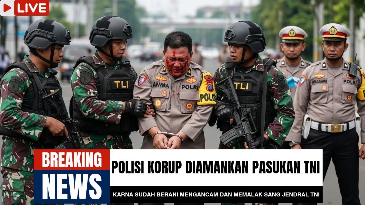 VIRAL‼️POLISI KORUP DIAMANKAN PASUKAN TNI, KARNA BERANI MENGANCAM DAN MEMALAK SANG JENDRAL‼️