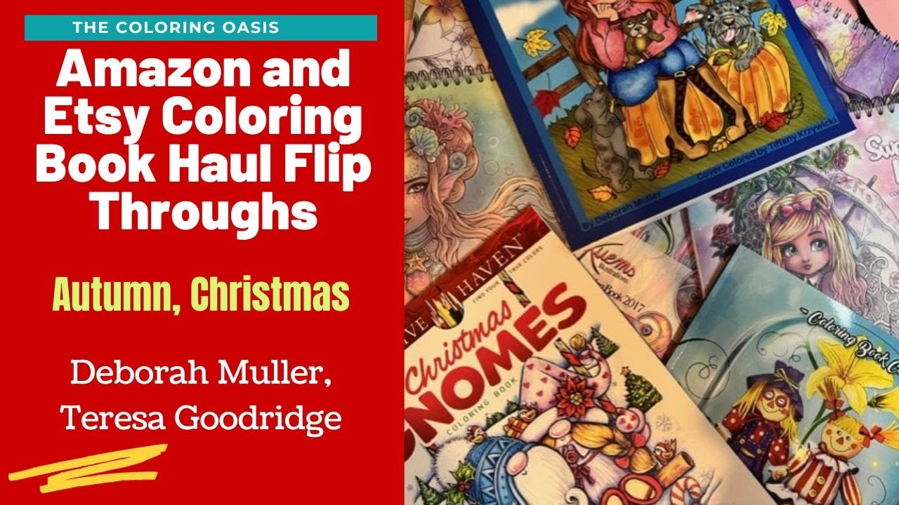 Amazon Coloring Book Haul Happy Mail | Deborah Muller Fall Gals, Christmas Gnomes, Autumn Domes