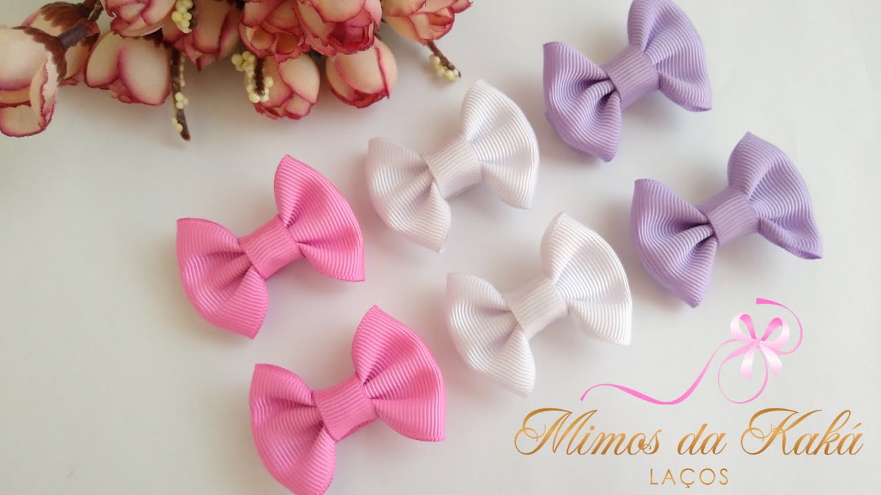 Laço Micro Gravatinha/ Kit  Mini para Bebê-Diy Ribbon Bow- Kaká Magalhães