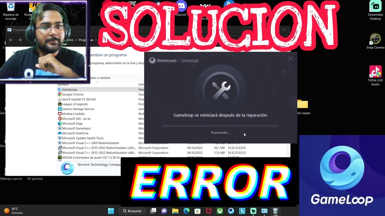 COMO REPARAR ERROR GAMELOOP O ACTUALIZAR