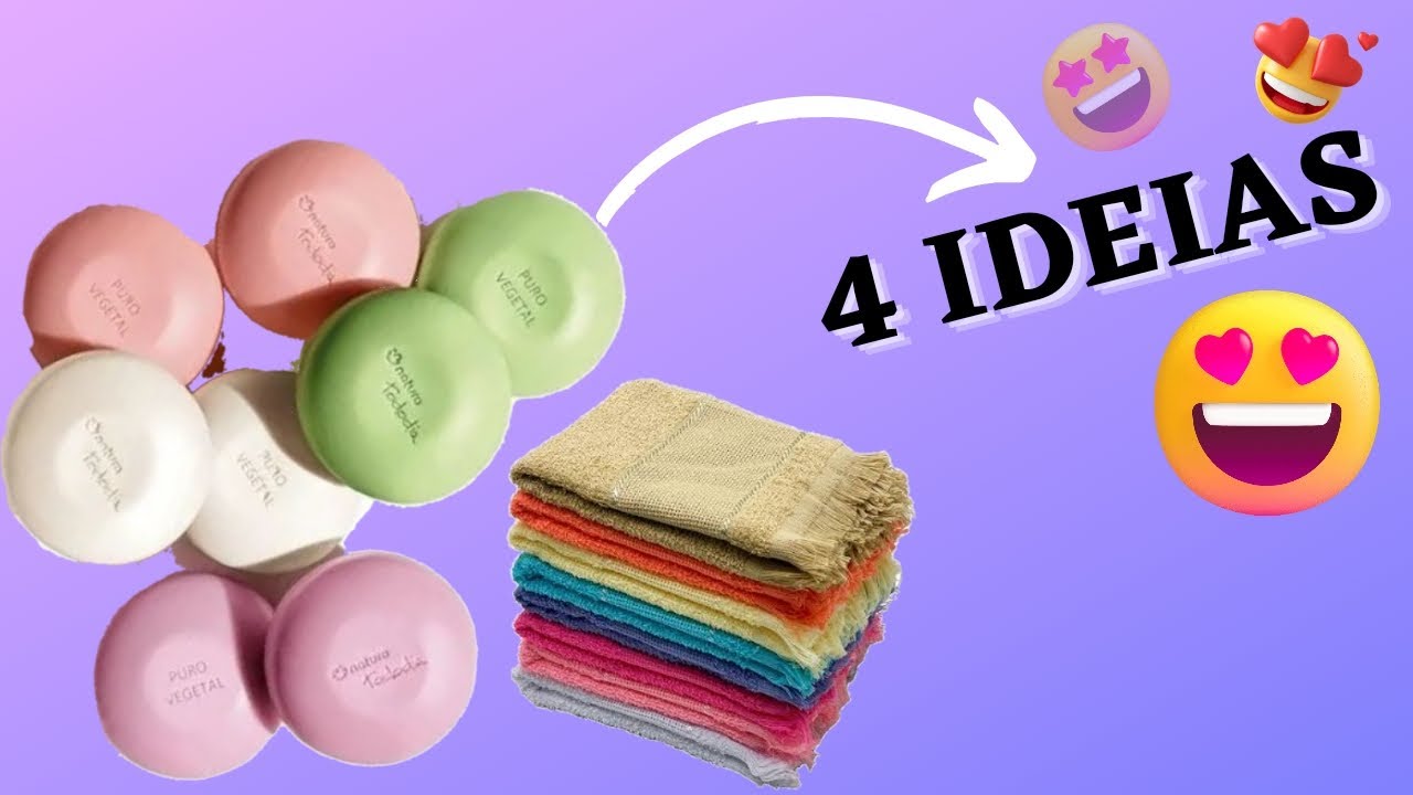 4 ideias de Lembrancinhas com SABONETE e Toalhinha de mão | Fácil de vender #diadasmães @Juhlilas