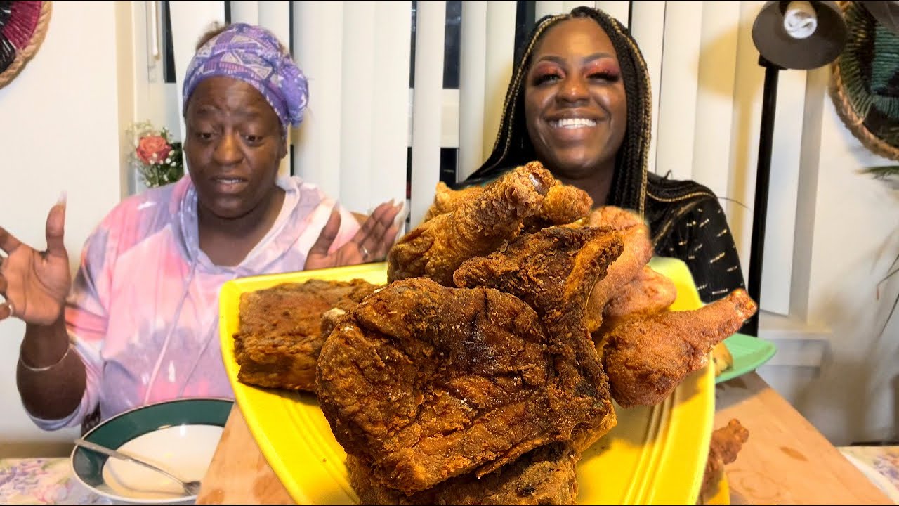 LETS JUST EAT!!| FRIED PORK CHOPS|CHICKEN LEGS| MACARONI CHEESE| MUKBANG EATING SHOW!!